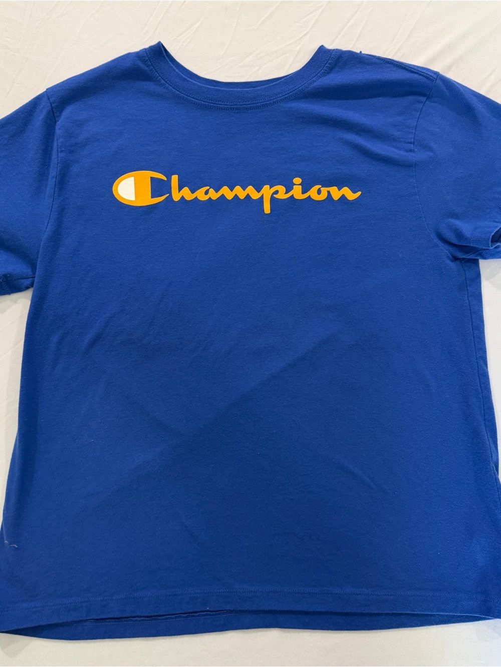 Champion Royal Blue Short Sleeve Tee with Yellow Logo